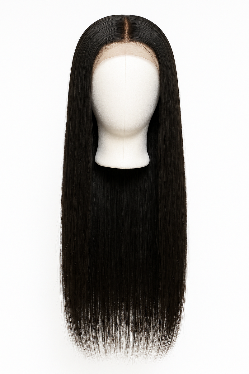 Perruque Naturelle Lace Wig 4x4 – Cheveux Humains Lisses, Densité 180%, Sans Colle