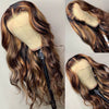 Perruque Lace Front Body Wave Naturelle en Cheveux Humains 100% – Reflets P4/27, Densité 150%-180%